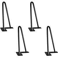 4 Patas Mesa Patas Hairpin Patas a Horquilla Para Mesa de Acero Patas Muebles Robustas Con Tornillos y Bases Protectoras